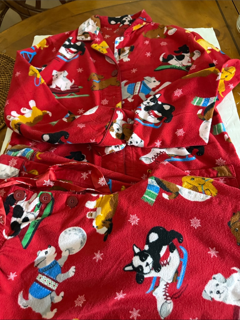Nick & Nora Red Holiday Dog Fleece Pajama Set